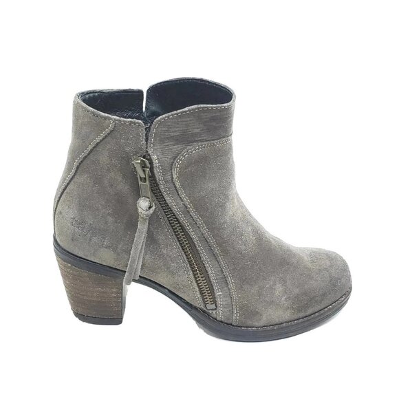 Taos Dillie Womens Ankle Boots Heel Side Zip Taupe Suede Booties EU 36 US 5.5 - Picture 9 of 10